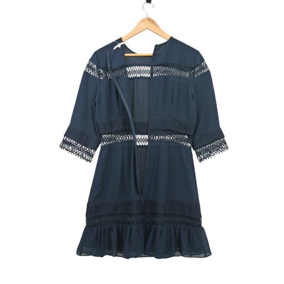 Tularosa NWOT Navy Lace Trim Mini Dress Size S - Picture 5 of 7